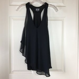 Converse | Racerback Tank with Asymmetrical Sheer Overlay